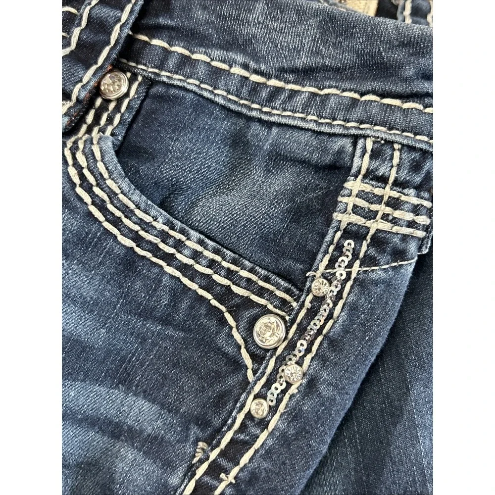 Rock Revival Sherry Straight‎ Jeans Size 24 Y2K Low Rise Stretch EC